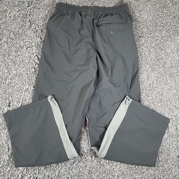 Nike Nylon Track Pants Men's Medium Y2K Baggy Gray Activewear Drawstring Gym VTG - Picture 5 of 8